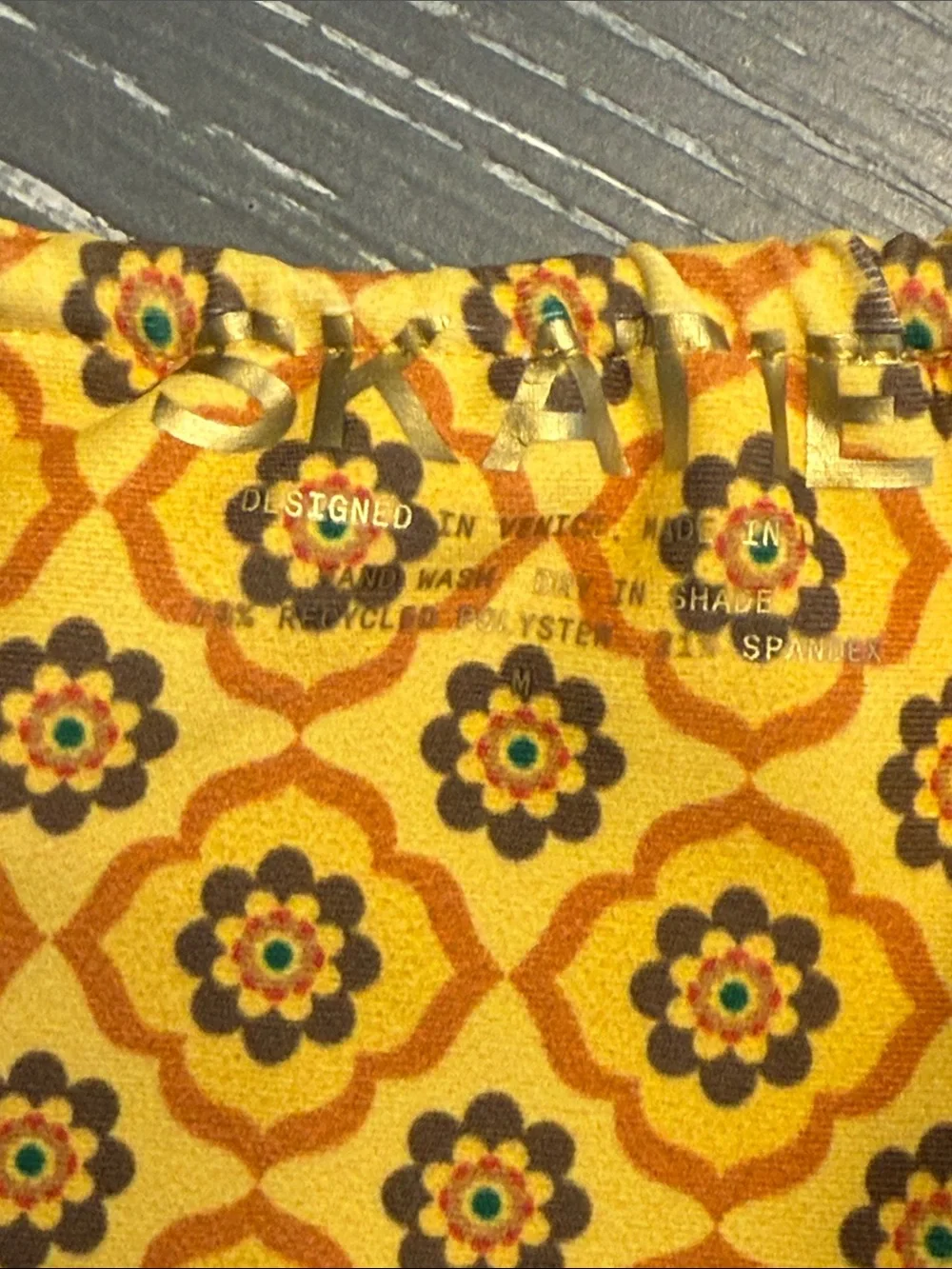 Skatie Yellow Floral-Print Bikini Bottom